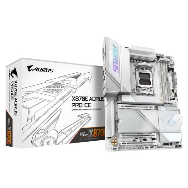 PB AMD SAM5 GIGABYTE X870E AORUS PRO ICE WIFI7 4DRR5 HDMI PCIE5 SATA3 USB3.2 ATX