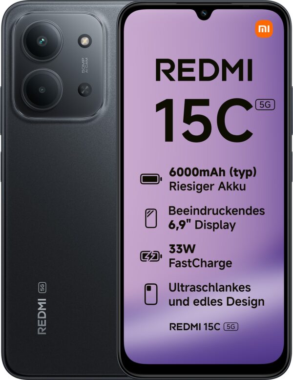 TELEFONO XIAOMI REDMI 15C P6.9 4GB 128GB 5G BLACK