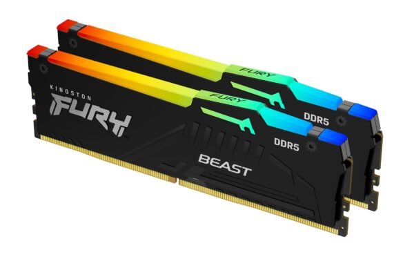 MEMORIA KIT DDR5 64GB(2X32GB) PC5-44800 5600MHZ KINGSTON FURY RGB NEGRA