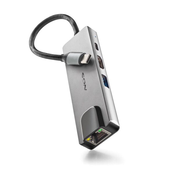 HUB USB-C NGS 4 EN 1 USB-C 1USB3 HDMI RJ45 ALUMINIO WONDERDOCKSUPRA