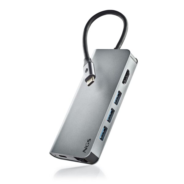 HUB USB NGS 8 PUERTOS USB-C  CON ADAPTADOR DE CORRIENTE WONDERDOCK8