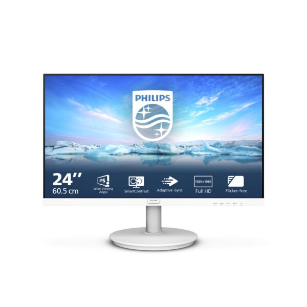 MONITOR 23.8 PHILIPS 241V8AW/00 IPS FHD 75Hz HDMI MM V100*100 BLANCO