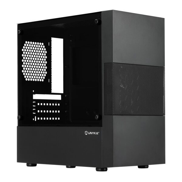 CAJA MICRO-ATX SEMITORRE UNYKA AERO C25(FUENTE500W) 2USB3.0 1USB2.0 NEGRO 52125